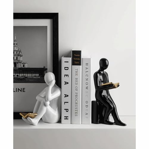 Book Stoppers Unique Decorative Reader Bookends Home Office Books Shelves Stoppers Holder Creative Desktop Ornaments Ceramic 1Pair/2Piece Home Decor