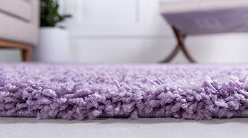 Unique Loom Solid Shag Collection Area Rug (2' x 3' 1" Rectangle, Lilac) - color: Lilac, size: 2' x 3'1" (Rectangular)