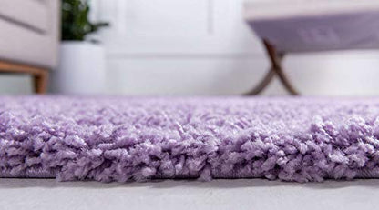 Unique Loom Solid Shag Collection Area Rug (2' x 3' 1" Rectangle, Lilac) - color: Lilac, size: 2' x 3'1" (Rectangular)