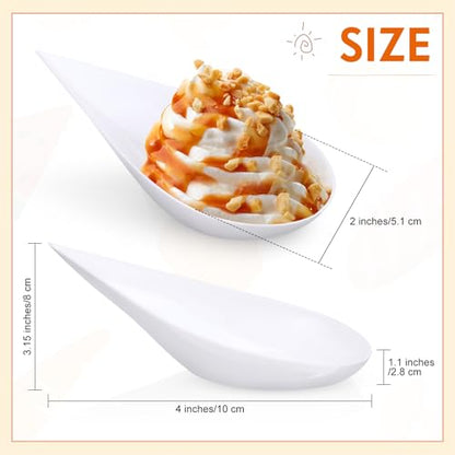 200 Pcs 4 Inch Appetizer Plates Disposable Plastic, White - color: White