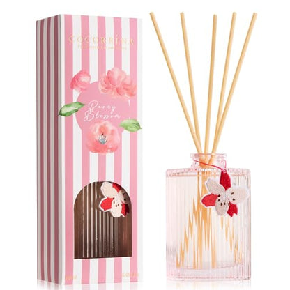 Reed Diffuser, Peony Blossom Scent Oil Diffuser, 6.09 fl oz | 8 Reeds, Long-Lasting Home Fragrance, Bathroom Bedroom Shelf Decor & Gifts - color: Pink(peony Blossom)