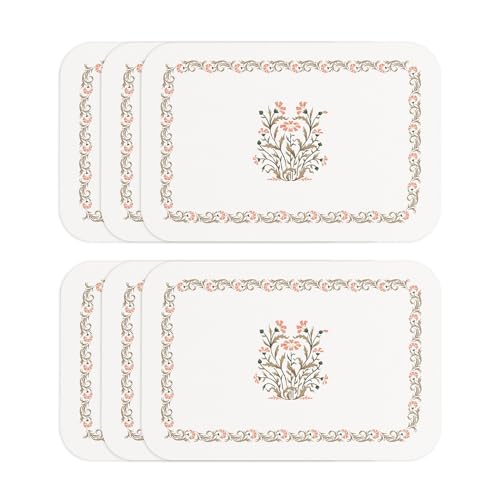 Vinyl Waterproof Placemats Set of 6 Rectangular,12"*17"-Aurora B | Wipeable Beautiful Print Place Mats,Stain Resistant,Heat Resistant,Everyday Meals,Kitchen,Dinning,Holiday,Decor - color: Aurora B