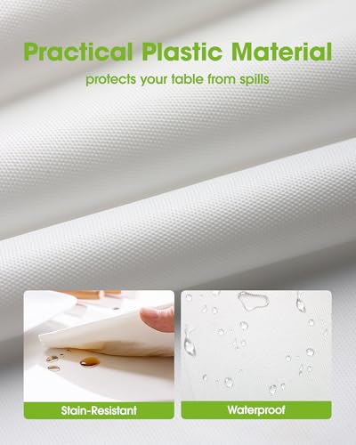 Pureegg Plastic Table Cloth 10 Pack, 54 x 108 Inch Disposable Table Cloths for Party, Picnic and Wedding, Rectangle, White - color: White, size: 54" X 108" Rectangle