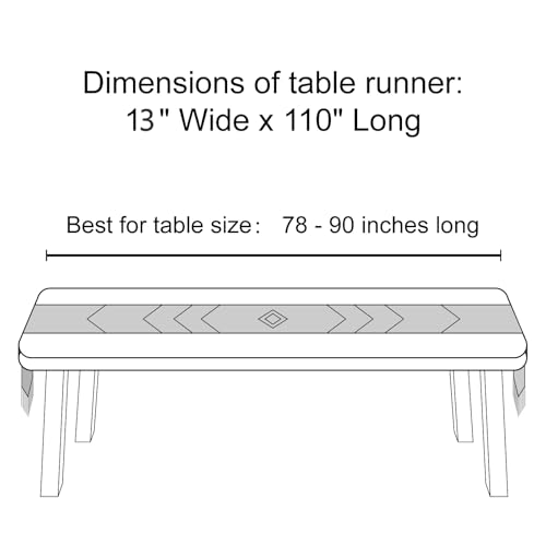 Mkono Macrame Table Runner, 100 Inches Boho Woven Dining Decor with Tassels | Handmade Soft Crochet Cotton, Farmhouse Home Placemat, Fits 78-90 Inch Table, Great for Thanksgiving Christmas Party Wedding