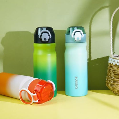 BJPKPK 18 oz Water Bottle with Straw & Handle, Insulated Stainless Flask | Leak Proof Locking Lid, Thermal, Double Wall Vacuum, Keeps Hot/Cold, BPA Free, Dishwasher Safe, Travel & Sports, Sage - color: Sage, size: 18 Ounces