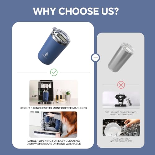 Ideus 20 oz Tumbler, Travel Coffee Mug with Splash Proof Sliding Lid, Double Wall Stainless Steel Vacuum Insulated Coffee Mug for Home and Office, Keep Beverages Hot or Cold, Ocean Blue - color: Ocean Blue