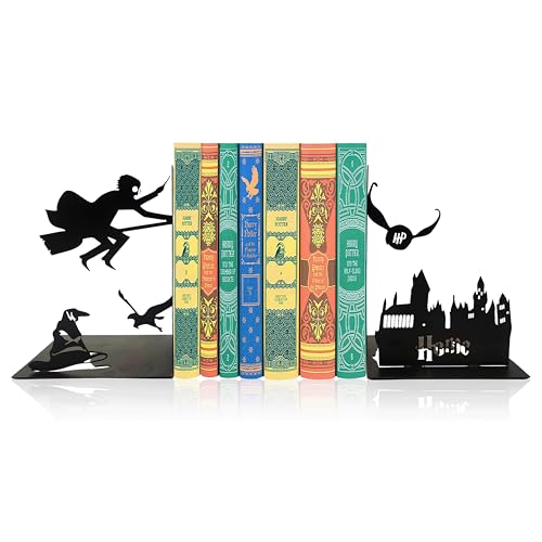 Black Magic Book Stopper Decorative Bookends for Bookshelf | Unique Gifts For Family Friends Kids, Study Room Home Office Decor