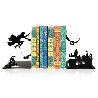 Black Magic Book Stopper Decorative Bookends for Bookshelf | Unique Gifts For Family Friends Kids, Study Room Home Office Decor