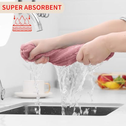 Homaxy 100% Cotton Waffle Weave Kitchen Dish Cloths 6-Pack, Dried Rose | 12 x 12 Inches, Ultra Soft Absorbent Dish Towels, Quick Drying Dish Rags with Hanging Loop - color: Dried Rose, size: 12 X 12 - 6 Pack