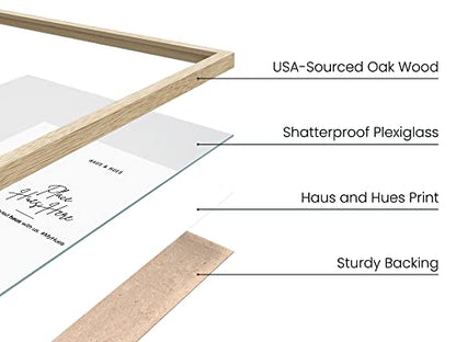 HAUS AND HUES 6x8 Natural Oak Wooden Picture Frame - Set of 15 6x8 Poster Frame - Premium Oak, Vertical Hang, Shatterproof Plexiglass - Ideal for Home, Room, Office (6x8-inch, Natural, Set of 15) - color: Beige Oak, size: 6x8 in, style: Set of 15