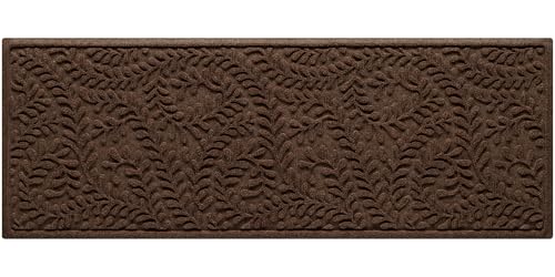 WaterHog Boxwood Front Door Mat Indoor Outdoor Entrance, All-Weather Mats | Heavy Duty Outdoor Doormats, Non-Slip Rubber Backing, Dirt & Moisture Trapper, Low Profile, Made in USA, 22"x59", Dark Brown - color: Dark Brown, size: Runner 22"x59" (2’x5’)
