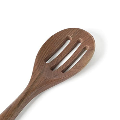 Martha Stewart Bainford 4-Piece Wooden Kitchen Utensil Set, Walnut – Cooking Spoons and Turner Tools for Nonstick Cookware, Heat Resistant, Durable Hardwood