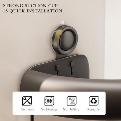 CICUFY Shower Caddy Suction Cup, 1 Pack No Drilling Corner Shower Shelves, Rust Proof Bathroom Storage Organizer, Shower Corner Caddy with Removable Hooks and Towel Bar, Triangle, Grey - style: Triangle Gray (1 Pack )