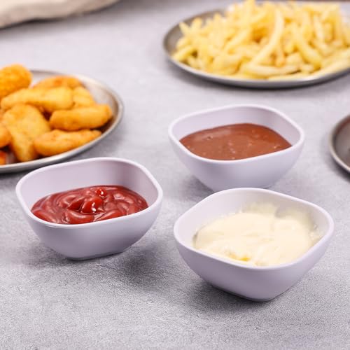SHECIPIN 12 pack wheat straw dipping bowls 4.5oz,alternative plastic soy sauce dishes,unbreakable small dessert bowls microwave and dishwasher safe for snack,sushi,condiment (white) - color: 12 piece White