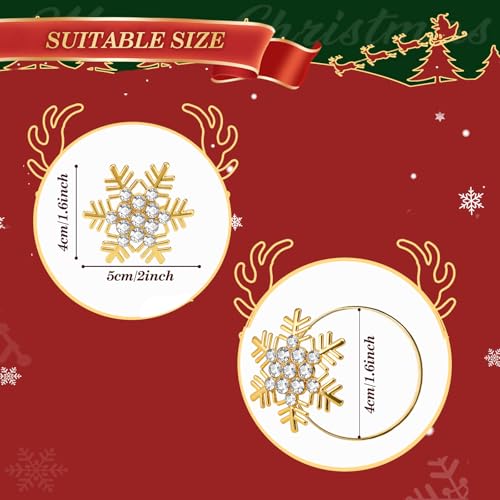 KPOSIYA 16pcs Snowflake Christmas Napkin Rings Set of 8 and 8 Christmas Napkins Cloth, Gold Napkins holdes for Dinning Table Setting Decoration, Xmas Dinner Tables Rings for Winter Party - size: 8pcs, style: Gold Snow