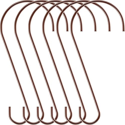 Hotop 6 Pieces Heavy Duty Big S Hooks Bird Feeder Garden Rustproof Stainless Steel Hook for Tree Branch, Kitchen, Bird House, Plants, Baskets, Lanterns and Bicycles(12 Inch,Bronzed) - color: Bronzed, size: 12 Inch