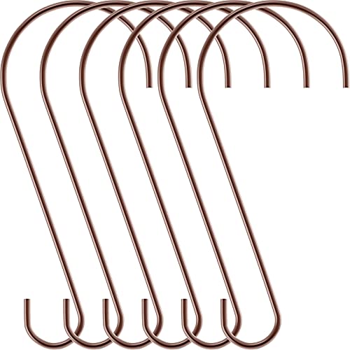 Hotop 6 Pieces Heavy Duty Big S Hooks Bird Feeder Garden Rustproof Stainless Steel Hook for Tree Branch, Kitchen, Bird House, Plants, Baskets, Lanterns and Bicycles(12 Inch,Bronzed) - color: Bronzed, size: 12 Inch