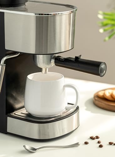 Teocera Coffee Mugs Set of 4-12oz Chip-Resistant Ceramic Cups with Ergonomic Handle | Dishwasher & Microwave Safe White Mugs | Keeps Beverage Hot, Perfect for Family Kitchen & Holiday Gifts - color: White