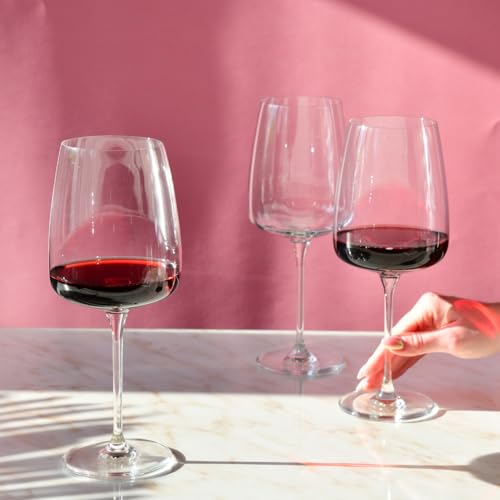 Krosno Red Wine Glasses Set of 4, 20.3 oz, Modern Collection | Large White Wine Glasses, Rosé, Cocktails, Aperol, Water, Lead-Free Crystal, Dishwasher Safe, Idea Reaglo - size: 25.4 fl oz (Set of 4)