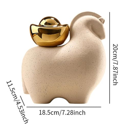 Fenteer Mini Animal Statue Ceramic Figurine Sculpture Ornament Artificial Fruit Collectible Art Crafts Unique Shape Suitable for Offices Living Rooms Bedrooms
