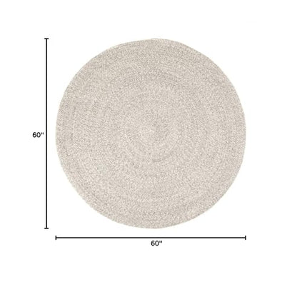Super Area Rugs Farmhouse Braided Rug Cotton Kitchen Reversible Carpet, Gray & White, 6' Round - color: Gray & White, size: 6' (Round)