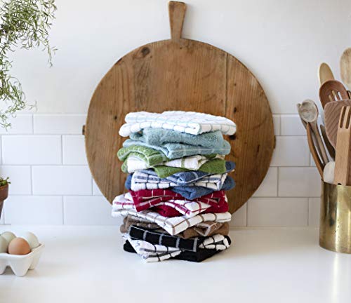 Ritz Premium 100% Cotton Terry Check Kitchen Dish Towels - Highly Absorbent, Super Soft, Long-Lasting, 25"x15", 3-Pack, Federal Blue - color: Federal Blue, size: 3-Pack - Kitchen Towel