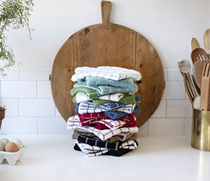 Ritz Premium 100% Cotton Terry Check Kitchen Dish Towels - Highly Absorbent, Super Soft, Long-Lasting, 25"x15", 3-Pack, Federal Blue - color: Federal Blue, size: 3-Pack - Kitchen Towel