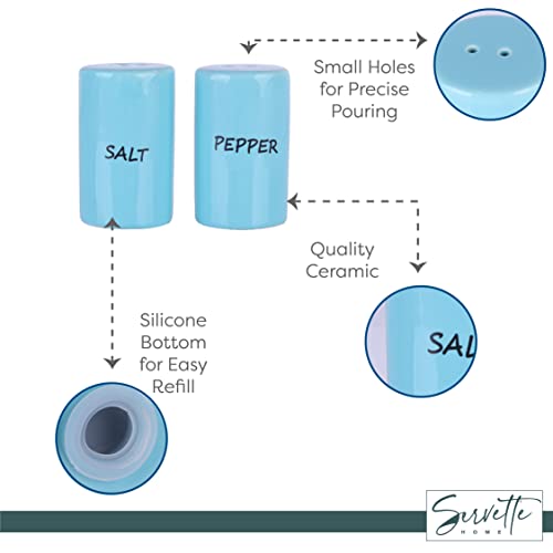 Blue Salt & Pepper Shakers Ceramic - color: Blue