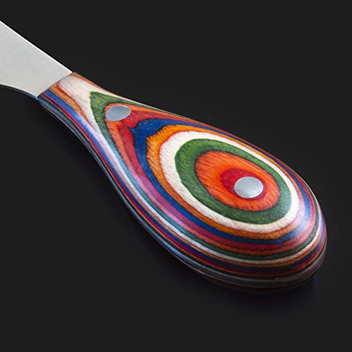 Totally Bamboo Baltique Marrakesh Collection 3-Piece Cheese Knife Set, Stainless Steel Cheese Knives with Colorful Wooden Handles for Charcuterie Boards