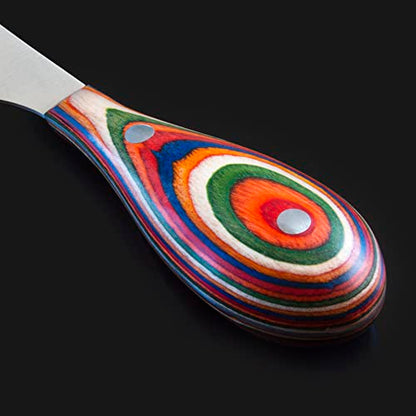 Totally Bamboo Baltique Marrakesh Collection 3-Piece Cheese Knife Set, Stainless Steel Cheese Knives with Colorful Wooden Handles for Charcuterie Boards