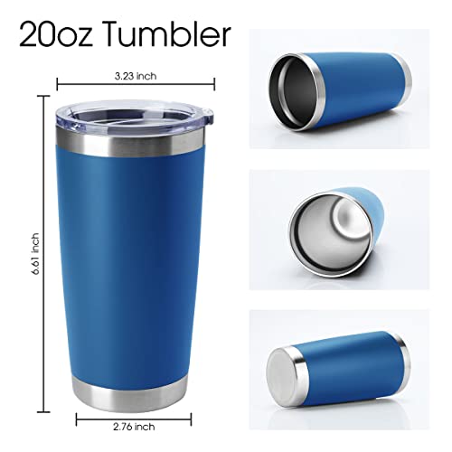 HASLE OUTFITTERS 20oz Tumblers Stainless Steel Mugs with Lid Double Wall Vacuum Insulated Coffee Cups for Cold & Hot Drinks (20oz-Dark Blue, 1 Pack) - color: Dark Blue-A, size: 1 Count (Pack of 1)