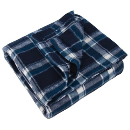 Trail maker 50x60 Throw Blankets, Plaid Fleece Throw Blankets for Bedroom, Couch, Livingroom, Chair, Pets, Outdoors - color: Blue