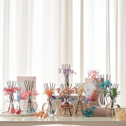 Flower Reed Diffuser Set 5.07oz Coconut Lime Scent Diffuser with Sticks Home Fragrance Reed Diffuser for Bathroom Shelf Decor