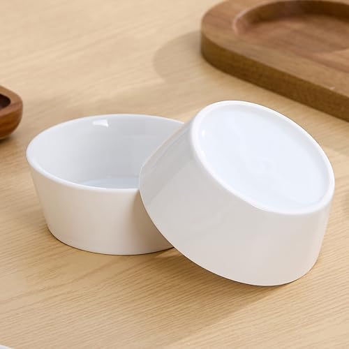 6oz White Ceramic Chips and Dip Serving Platter For Olive Cracker Tray,Small 4Inch Bowls Cranberry Sauce Relish Dish for Appetizer,Side Dishes,Cheese ball,Dipping,Dessert,Salsa,Tapas - color: White