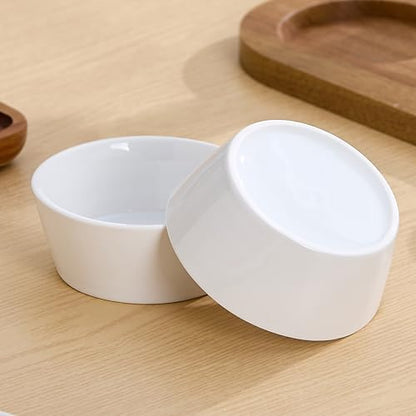 6oz White Ceramic Chips and Dip Serving Platter For Olive Cracker Tray,Small 4Inch Bowls Cranberry Sauce Relish Dish for Appetizer,Side Dishes,Cheese ball,Dipping,Dessert,Salsa,Tapas - color: White