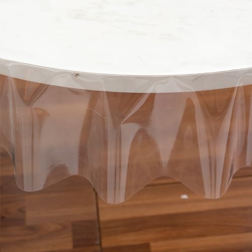 Clear Plastic Tablecloth Protector Round 60inch Diameter Waterproof Oilproof Stain Resistant Wipeable Table Cover for Dining Tables - size: 60" (Round)