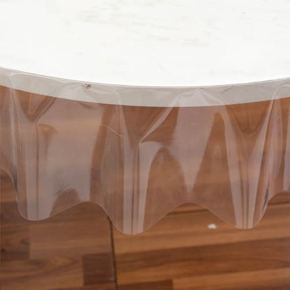 Clear Plastic Tablecloth Protector Round 60inch Diameter Waterproof Oilproof Stain Resistant Wipeable Table Cover for Dining Tables - size: 60" (Round)
