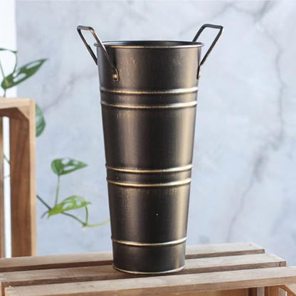 Metal Round Umbrella Stand Rack, Freestanding Umbrella Rack with Cane and Walking Stick Holder, Perfect for Entryway and Porch Use, Ideal Organizer for Home and Office (Black)