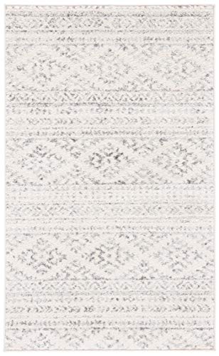 SAFAVIEH Tulum Collection Accent Rug - 2' x 5', Ivory & Grey, Moroccan Boho Tribal Design, Non-Shedding & Easy to Clean, Ideal for Front Door, Kitchen, Entryway, Foyer (TUL272A) - color: Ivory/Grey, size: 2' x 5' (Rectangular)