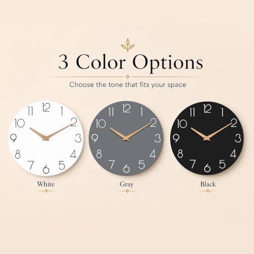 cicininc 8 Inch Battery Operated Wall Clock, Silent Analog, Gray | Kitchen | Office | Bedroom | Bathroom | Small Size | Easy-to-read Numbers - color: A_gray, size: 8"