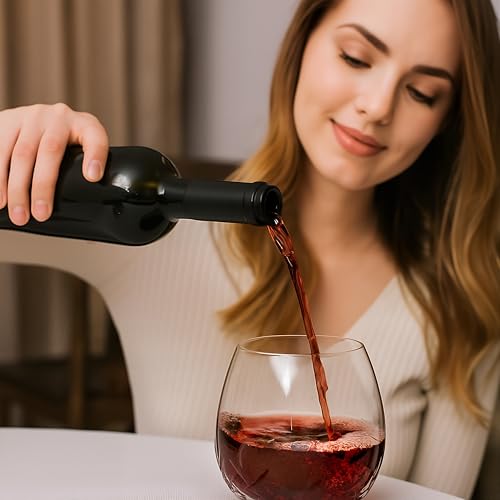 SHOSHIN Hand-Cut Stemless Wine Glasses – Hand Made Lead-Free Crystal Glass (15 Oz, Set of 4) – Ideal Gift - color: Agave set of 4
