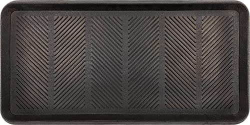 Mohawk Home Boot Tray All Weather Waterproof Mat for Entryway, Shoes, Pet Food Tray, Garden, Indoor Outdoor Black Rubber 1'4"x2'8" - size: 1'4" x 2'8" (Rectangular)