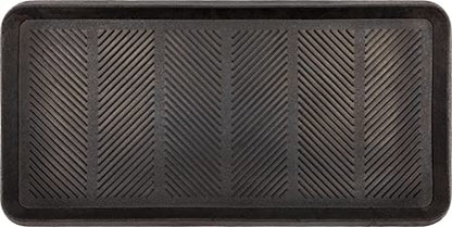 Mohawk Home Boot Tray All Weather Waterproof Mat for Entryway, Shoes, Pet Food Tray, Garden, Indoor Outdoor Black Rubber 1'4"x2'8" - size: 1'4" x 2'8" (Rectangular)