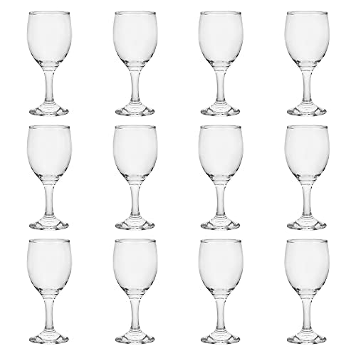 HEIGHT 5.6 Inches 120ML 4 Ounce - Set of 12 Classic Red Small Wine Glasses Durable Clear White Lead-free Glass Cup For Party (Glass, 12Pcs4OZ) - color: 12Pcs4OZ