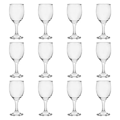 HEIGHT 5.6 Inches 120ML 4 Ounce - Set of 12 Classic Red Small Wine Glasses Durable Clear White Lead-free Glass Cup For Party (Glass, 12Pcs4OZ) - color: 12Pcs4OZ