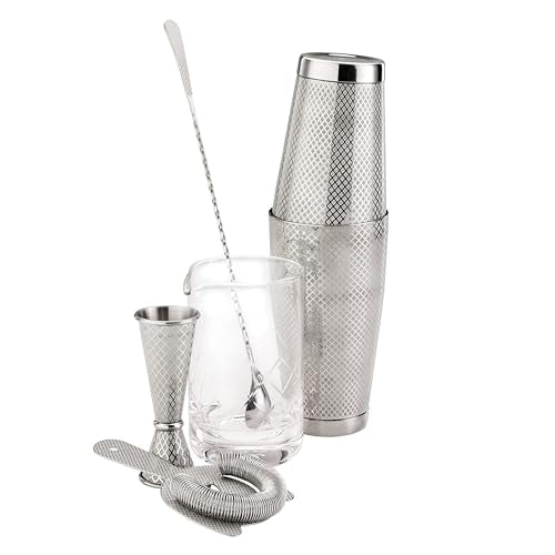 Barfly 5-Piece Diamond Lattice Etch Mixing Kit, Stainless Steel