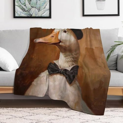 Gentleman Duck 02 Flannel Blankets Fleece Soft Throw Lightweight Plush Gifts for Couch, Bed, Cozy Sofa Plush, Chair, Lovers 40x50in(100x125cm) - color: Style-28, size: 40x50in(100x125cm)
