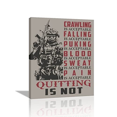 American Military Army Wall Art Retro Soldiers Motivational Wall Decor American Canvas Prints Artwork Vintage Inspring Patriotic Pictures Home Decor Framed Ready to Hang for Home Office 16"x20" - color: vintage soldier, size: 16"L x 20"W