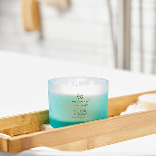 Chesapeake Bay Candle Mind & Body 3-Wick Coffee Table Jar Candle Nourish + Renew (Coconut & Sandalwood), 11oz (Pack of 4) - color: Nourish + Renew, size: 11oz (Pack of 4)