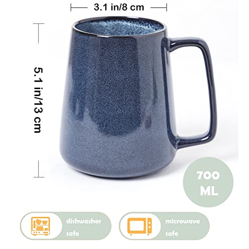 Large Ceramics Coffee Mugs,24 OZ,Large Handle Design,Extra Large Tea and Coffee Cup for Office and Home，Microwave And Dishwasher Safe(Color:24 oz blue) - color: 24 oz blue